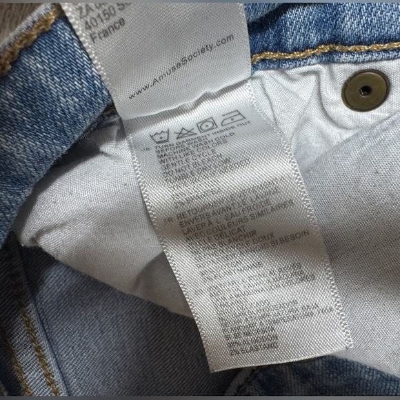 Amuse Society Bootcut Flare Cropped Cotton Blend Zip Fly Blue Jean Denim Size 27 - Picture 16 of 16